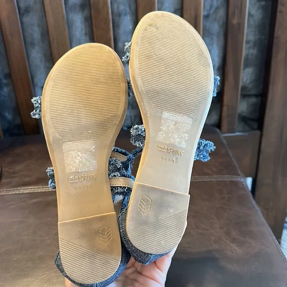 Call It Spring Strappy Denim Sandals - Picture 4 of 4